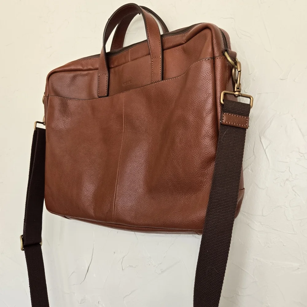 FOSSIL Leather Chesnut Brown Briefcase